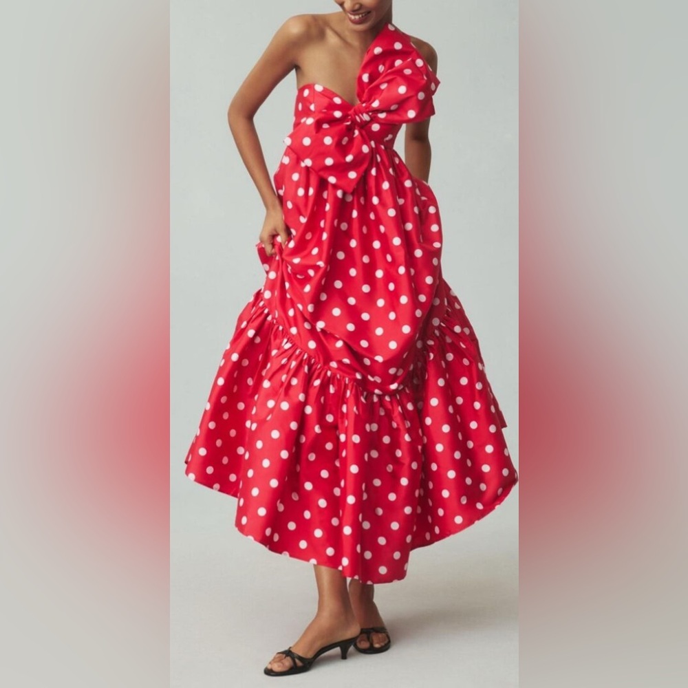 NWT Anthropologie Atsu Sally Bow Midi Dress Size XXS - Picture 1 of 15